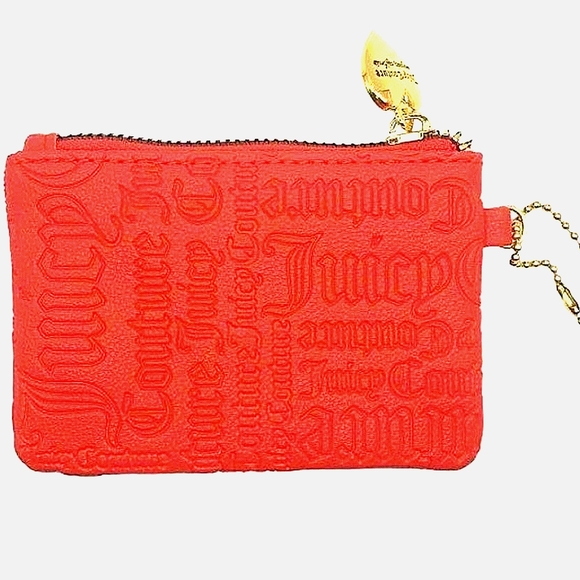 Juicy Couture Red Keychain Wristlet with Gold Heart Logo - Small - Picture 6 of 8